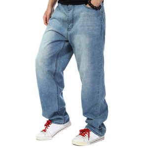 Pantalon en jean pour homme à impression personnalisée, coton de haute qualité, délavé léger, coupe ample, grandes tailles - Product Image 1