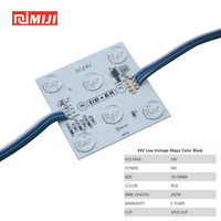 Module LED 6 points avec lentilles RVB 6W IP20 24V 70*70mm, sources lumineuses LED, éclairage de chaîne de blocs de pixels pour rétroéclairage de boîtes lumineuses