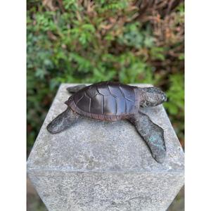 Sculpture de tortue vintage faite à la main, artisanat en métal pour exposition au sol, ornement décoratif en bronze, figurine de tortue pour décoration de jardin - Product Image 5