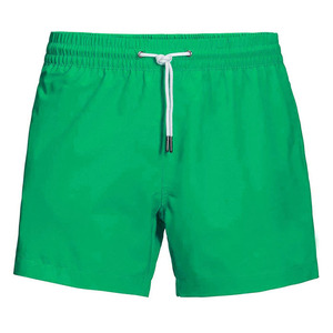 Short de bain homme 2026 vert uni à séchage rapide avec cordon de serrage à la taille, taille mi-haute, décontracté, en tissu tissé 100 % polyester, logo personnalisé - Product Image 1