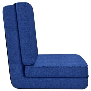 Fauteuil de sol pliable en métal, tissu 100% polyester bleu, convertible en lit - Product Image 4