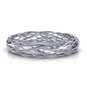 Top Quality 18K <b>Gold</b> Natural Diamond Woven <b>Bangle</b> Premium Fine Jewelry for Women Luxury Jewelry Collection - Product Image 4
