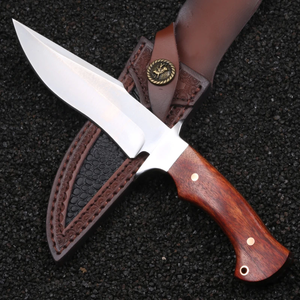 Couteau de chasse et de camping LEGACY BLADES de luxe en acier à haute teneur en carbone, manche ergonomique en bois, lame fixe pour l'extérieur, pointe tombante, garantie 3 ans - Product Image 3