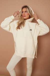 Custom Women Oversized Fleece Hoodies Heavyweight Pullover Cotton <b>Blend</b> Casual Streetwear Winter Apparel - Product Image 1