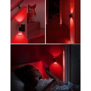 Luz Nocturna LED Roja Regulable con Sensor de Luz, Enchufe de Pared, Luz para Dormir - Product Image 1