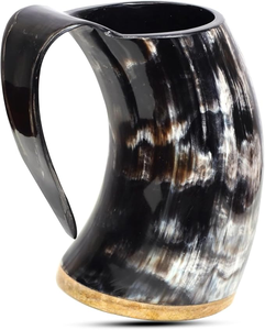 Jarra de Cerveza Vikinga de Cuerno Natural Hecha a Mano, Estilo Lujoso, Apta para Lavavajillas, para Fiestas, Jarra para Sidra o Cerveza, Personalizable, CRAFT - Product Image 4
