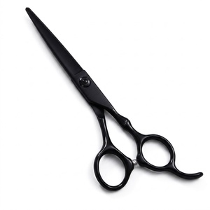 Black T-Thinning Scissors 6.75 Inch Stainless Steel Barber <b>Shears</b> Straight Blade Hair Cutting <b>Tool</b> - Product Image 6