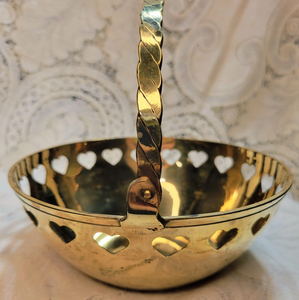 Brass Fruits Bowl Royal Look <b>Basket</b> With Handle Salad Fruit Snacks Handmade Natural Finish Kitchen Dining Table Use - Product Image 1