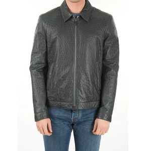Nouvelle arrivée : Blouson aviateur en cuir d'autruche pour homme, toile de haute qualité, écologique, coupe-vent, design gaufré, pour un confort optimal - Product Image 6