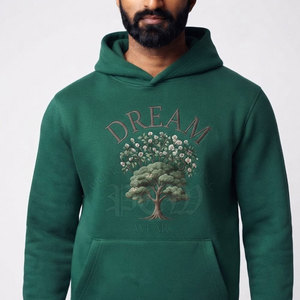 Embroidered 100% Cotton Fashion Outfit Comfortable Stylish Casual Clothing Hooded Pullover <b>Sweatshirt</b> With <b>White</b> Flame Stitching - Product Image 4