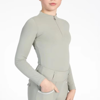 Haut de base équestre pour enfants en tissu extensible doux, respirant et confortable, personnalisable