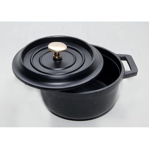 Ensemble cocotte 5 casseroles en fonte noire personnalisée de qualité supérieure Four à rôtir empilable Plats de cuisson à bas prix - Product Image 3
