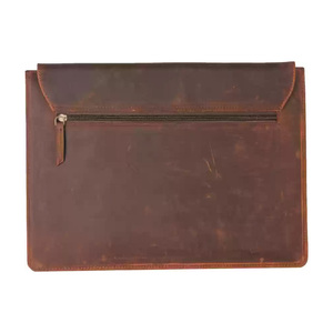 Custom Luxury Full Grain Leather Modern Laptop Sleeve Durable Protective Premium Zipper Closure Shoulder Strap Business - Product Image 6