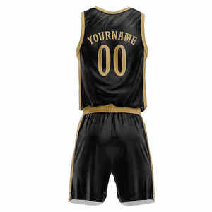 Ensemble de basket-ball brodé au design moderne, réversible, pour l'entraînement, uniforme de basket-ball personnalisé par sublimation pour hommes - Product Image 3