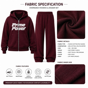 Conjunto de Sudadera con Capucha Oversize y Pantalones Jogger para Mujer, Estilo Urbano Casual de Dos Piezas, Ropa de Moda de Algodón y Felpa - Product Image 6