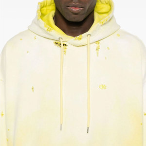 <b>Men</b> Premium Distressed Wash Hoodie Heavyweight Cotton Streetwear OEM ODM Supplier - Product Image 5