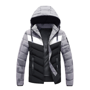 Chaqueta acolchada reversible para hombre con capucha, impermeable, con cierre, abrigo de invierno, a prueba de viento, ecológica, para uso en exteriores. - Product Image 1