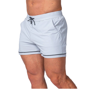 Pantalones Cortos Deportivos Casuales para Hombre, de Lona con Estampado de Letras Rojas, Tejidos, Transpirables, con Logotipo Frontal, Cintura Media con Cordón Ajustable, de Secado Rápido - Product Image 4