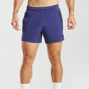 Men's Purple Quick Dry Running <b>Shorts</b> <b>With</b> <b>Zip</b> <b>Pockets</b> Mid Waist Sporty Fit <b>Short</b> Length Elastic Waist Woven Polyester - Product Image 1