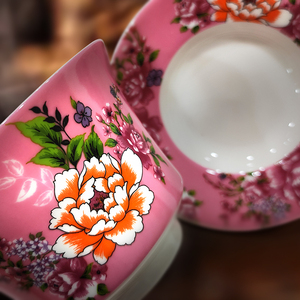 Taza Gaiwan de Porcelana con Estampado de Peonía Rosa Oriental Retro de Shin Tai Yuan, Impresa por Transferencia de Agua - Regalo Promocional - Product Image 3