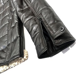 Premium <b>Men's</b> Leather <b>Shearling</b> <b>Jacket</b> Genuine Sheepskin Fur Winter Aviator Coat Warm Biker Outerwear Elegant Classic Fit - Product Image 3
