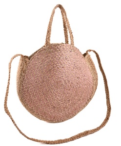 Jute Bohemian <b>Handbag</b> Women's <b>Summer</b> Beach Travel Bag Solid Pattern Open Closure Eco-Friendly 2-2.9L Capacity Shoulder Strap - Product Image 3