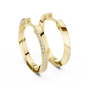 Elegant Modern Twist <b>Hoop</b> Style 18k <b>Solid</b> Gold Round Lab Grown Diamond <b>Hoop</b> <b>Earrings</b> 0.40 CTW EF VVS Fine Women Wedding <b>Earrings</b> - Product Image 3