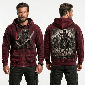 Sweat-shirt à capuche vintage délavé orange avec motif Zombie Blacksmith Forge, streetwear pour homme, personnalisé, effet vieilli, épais - Product Image 6