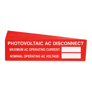 Brady Pre-Printed Solar AC Disconnect Warning Labels Durable UV <b>Resistant</b> Waterproof <b>Adhesive</b> - Product Image 3