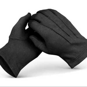 Guantes Masónicos de Algodón Negro con Logotipo Personalizado Bordado, Estilo Nuevo, para Caballeros Templarios - Product Image 3
