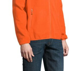 Chaqueta de Forro Polar Naranja para Hombre, Cuello Alto, Cierre de Cremallera, Transpirable, Informal, para Invierno, Corte Regular, Color Sólido, Tejido de Poliéster - Product Image 5