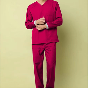 Uniformes Médicos Personalizados para Mujer, Blusa con Cuello en V, 100% Algodón, Antiarrugas, Conjunto de Spa, Traje Médico para Enfermeras - Product Image 1