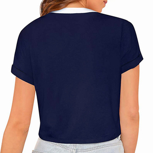 Custom Women's Short Sleeve Simple Lightweight Sexy Fitness Crop Top t <b>shirt</b> Crewneck t <b>Shirt</b> for Women - Product Image 5