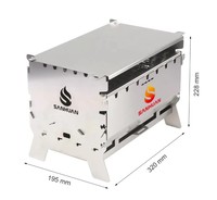 Barbecue portable en acier inoxydable pour l'extérieur, léger, pour le camping, la cuisine en plein air, le jardin, les pique-niques et les sorties en plein air