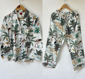 Conjunto de Pijama de Mujer Naaz Textile con Estampado de Rayas de Tigre, Ropa de Dormir Informal de Verano, Suave y Transpirable, de Algodón - Product Image 3