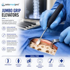 กรรไกรตัดกระดูกแบบจับขนาดใหญ่พิเศษ Jumbo Grip Elevators ใบมีดกว้าง 9 มม. 35 มม. รุ่น ZETOMEDPRO MA-13-282 แบบใช้มือ ได้รับการรับรองมาตรฐาน CE สำหรับเครื่องมือผ่าตัดกระดูก - Product Image 3