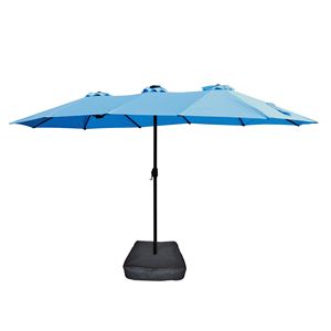 Grande Ombrellone Rettangolare Bifacciale 15x9ft con Luce e Base Blu per Mercati Esterni Doppi - Product Image 4