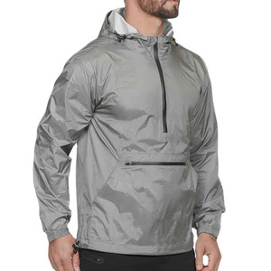 Chaqueta Cortavientos Personalizada para Hombre, Estilo Casual, Oversize, con Cuello Alto, Cierre de Cremallera, de Poliéster y Lona, para Otoño - Product Image 3