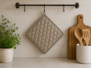 Porte-casserole matelassé en coton et lin de qualité supérieure |   Tapis de cuisine résistant à la chaleur pour la cuisson, la pâtisserie et la protection de la cuisine - Product Image 2