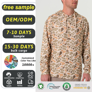 Logo personnalisé UPF 50 Camouflage Anti-bactérien Anti-UV Pêche Respirant Extensible Séchage rapide Sublimation intégrale Polyester Course à pied - Product Image 2