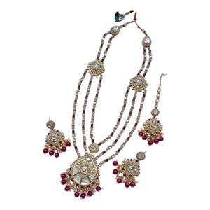 Gold Plated Zircon Necklace Earrings <b>Set</b> Women's <b>Wedding</b> <b>Jewellery</b> <b>Sets</b> Classic Style Imitation Pearl Beads Fashion Jewelry <b>Sets</b> - Product Image 1