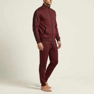 Ensemble de survêtement noir en polyester coupe ajustée pour la gym, fournisseur de logos personnalisés - Product Image 3