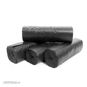 Black Moisture Proof Garbage Bags Roll with Zipper Top Flat <b>Pocket</b> Trash Bags Household Disposable LDPE Heat Seal - Product Image 5