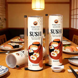 Recyclable Paper Tube Packaging for Sushi <b>Roll</b> Food Safe Cylinder <b>Box</b> - Product Image 5