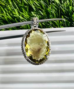 TASBIYA GEMS - Collar Minimalista con Colgante de Citrino Natural para Mujer, Plata de Ley 925, Chapado en Oro y Rodio, para Aniversario - Product Image 5