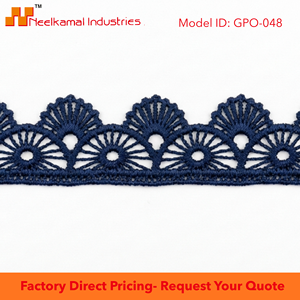 Ribete de encaje guipur floral azul marino de 15 mm, personalizable, del fabricante, embalaje de 20 metros para lencería, calzado, sombrerería y disfraces. - Product Image 5