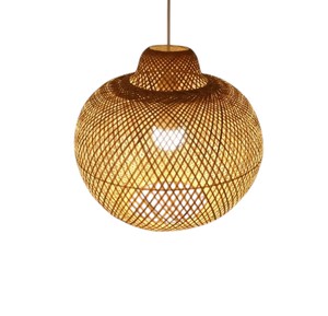Chic Retro Style Natural Bamboo Lampshade Woven Pendant Light Fixture Farmhouse Hanging Ceiling Chandelier <b>Lamp</b> <b>Kitchen</b> - Product Image 1