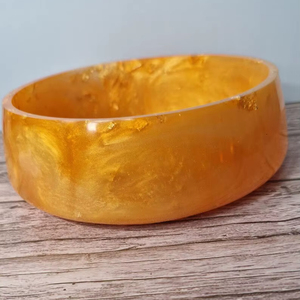 Epoxy Resin Polished Serving Bowl-Food Grade Eco-Friendly Durable for Party Use Salad & Fruit Storage Home <b>Dinnerware</b> - Product Image 1