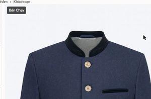 Blazer bleu marine à col mandarin pour le personnel hôtelier - Product Image 1