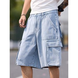 2025 hombres y mujeres Vintage Y2K pantalones cortos de mezclilla holgados pierna ancha verano Casual Cargo bordado colorido técnicas desgastadas - Product Image 2